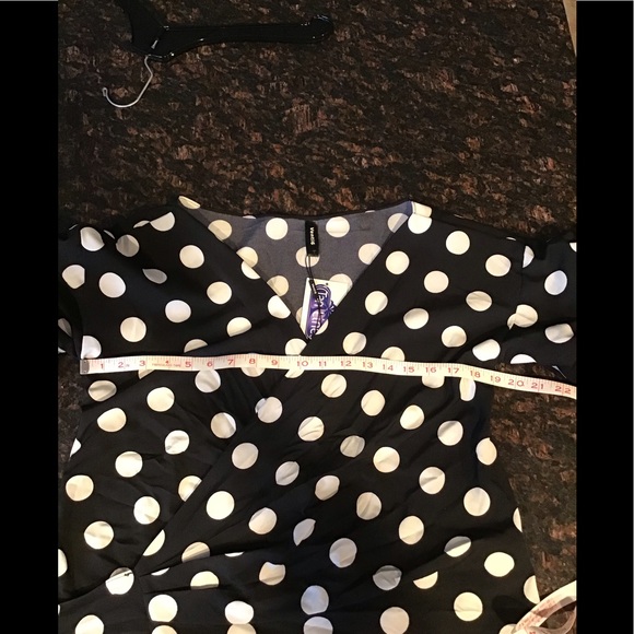 Polka Dot 3qtr Bubble Sleeve Wrap blouse - Picture 9 of 10